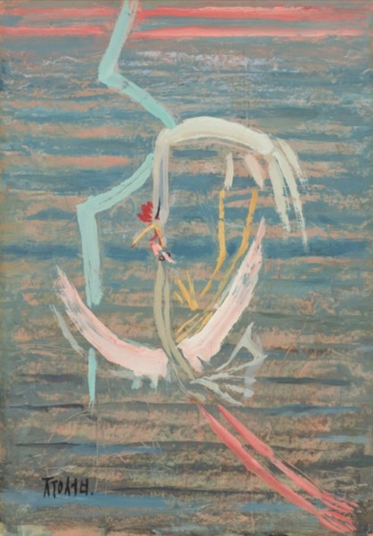 이중섭, ‘부부’, 1953, 종이에 유화 물감, 40x28cm. 사진제공= 국립현대미술관