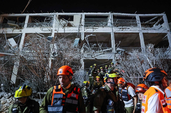 파괴된 텔아비브 건물. 사진=연합뉴스