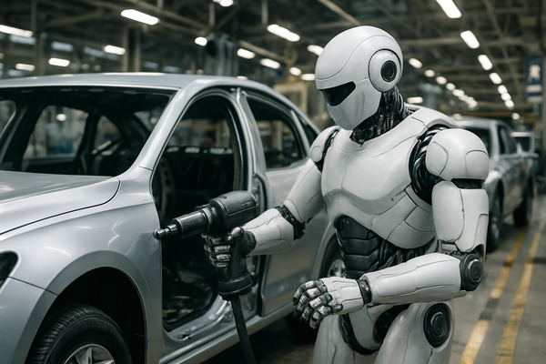 휴머노이드와 자동차 산업의 융합. 사진=챗GPT 제작