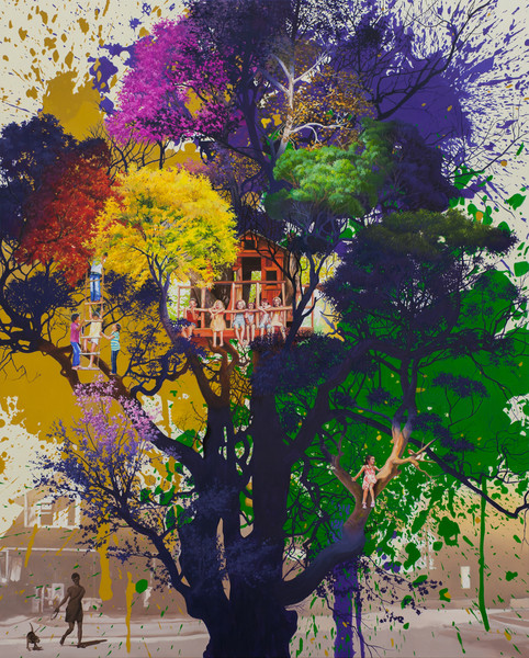 배준성, On the Stage – smashed tree 3, 2024, 162.2 x 130.3 cm, oil on canvas