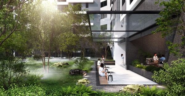 대우건설이 개포우성7차에 제안한 '써밋 프라니티'의 동별 프라이빗 정원. 사진=대우건설