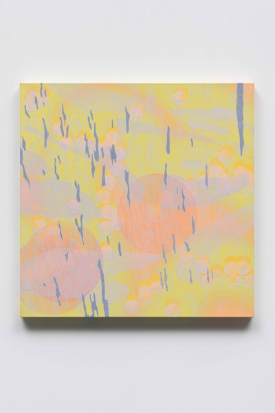 설고은, rumbling sound of the creek, 캔버스에 아크릴과 모델링 페이스트, 50x50cm, 2024