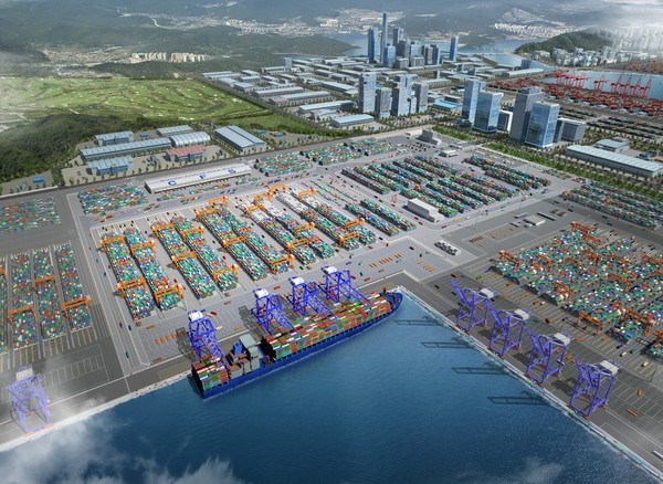 부산항 진해신항 컨테이너부두 1-1단계(2공구) 축조공사 조감도. 사진=태영건설