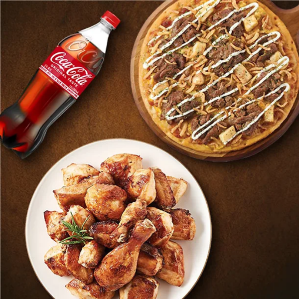 굽네치킨에서 판매하는 치킨과 피자. 사진=굽네치킨