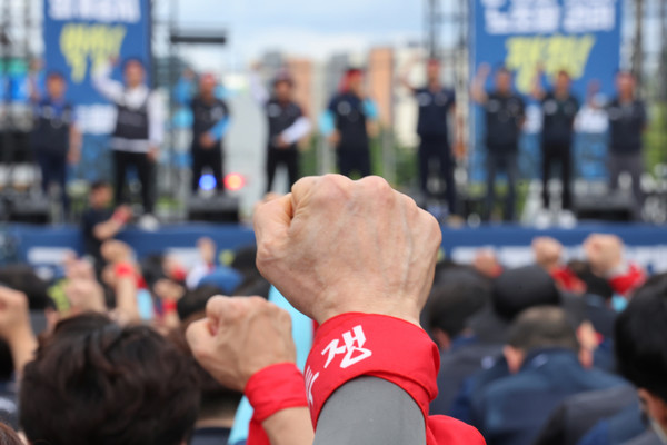 금속노조 총파업 참가자들. 사진=연합뉴스