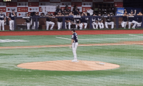 8월의 고척 스카이돔. 키움 히어로즈와 두산 베어스의 경기가 진행되고 있다. 카메라는 캐논 EOS R50 V을 사용했다. 두산베어스의 잭로그 선발투수가 피칭을 하고 있다. 사진=이코노믹리뷰 김효경 기자