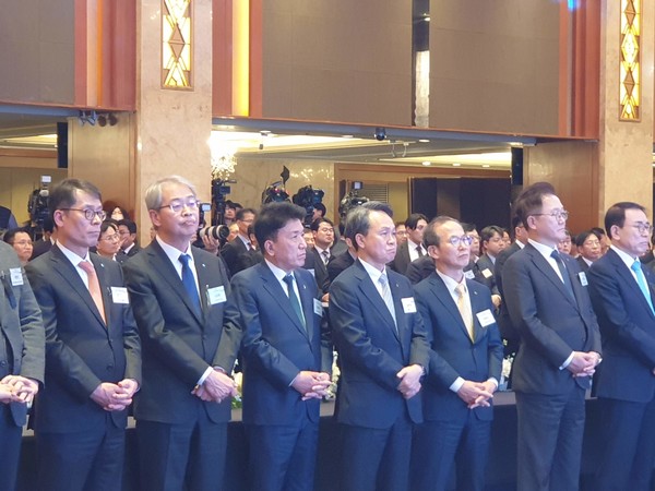 주요 금융지주사 및 은행 CEO. 사진=김호성 기자.