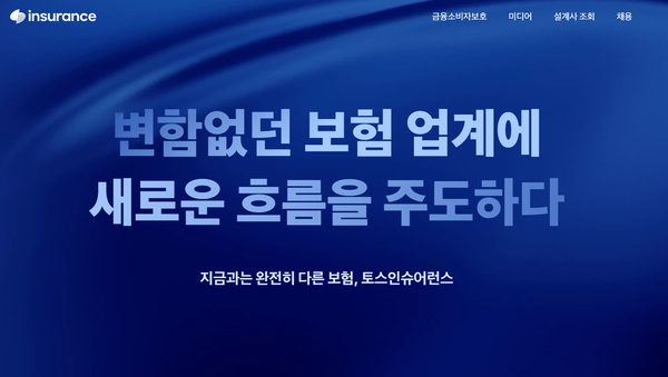 토스인슈어런스 홈페이지 캡쳐
