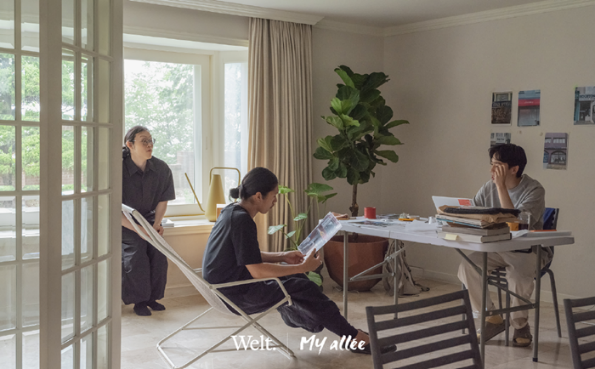 (왼쪽부터) 코드기반 아티스트 최건혁, 가구 디자이너 이규한, 공예 디자이너 이규한. 사진 제공:Welt.