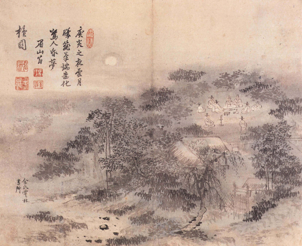 김홍도의 송석원시사야연도. 출처 = 한국데이터베이스산업진흥원.