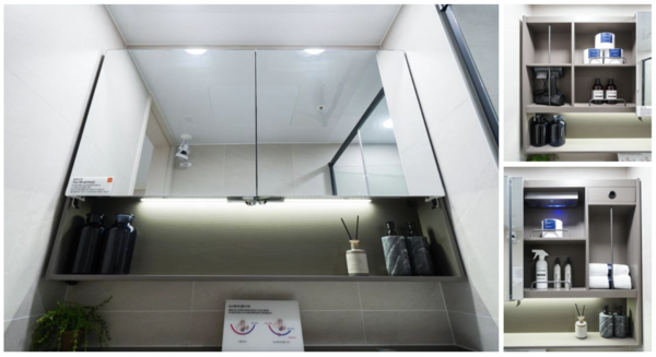 매직슬라이딩 욕실장' 설치 사진. 사진=두산건설